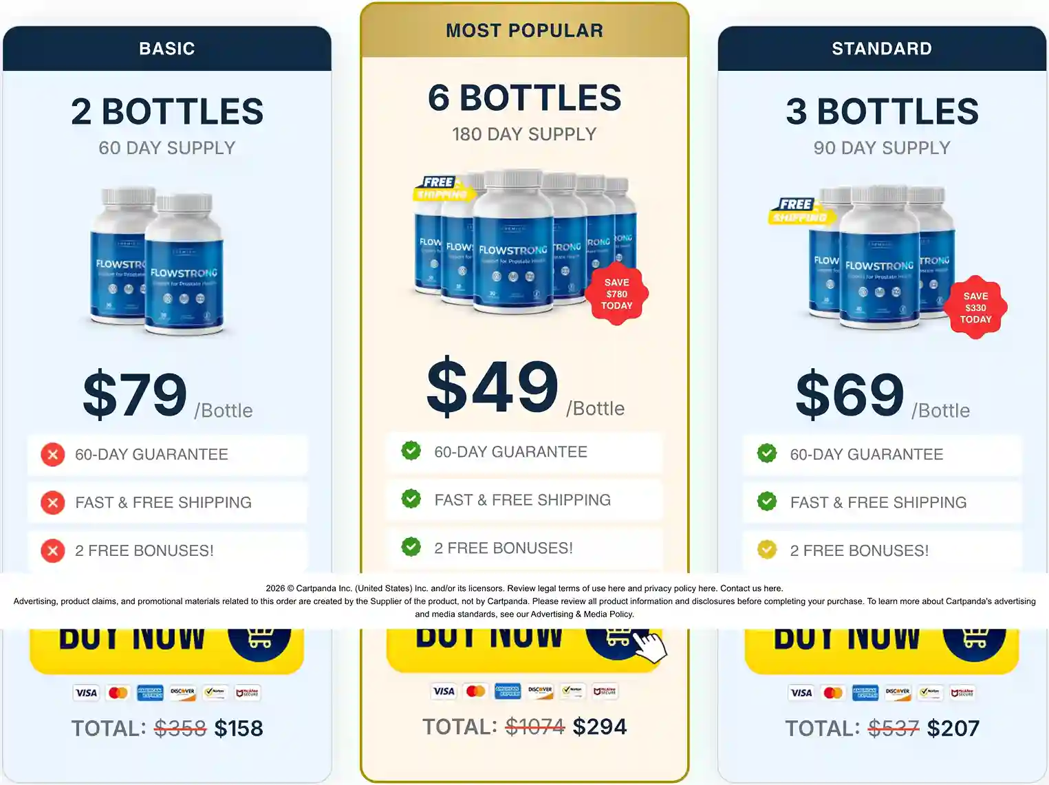FlowStrong Pricing 2 3 6 Bottle Flow Strong Prostate Wellness Formula
